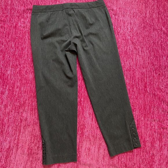 Express Editor Cropped Ankle Button Leg Pants Gray Size 12 - Picture 7 of 10